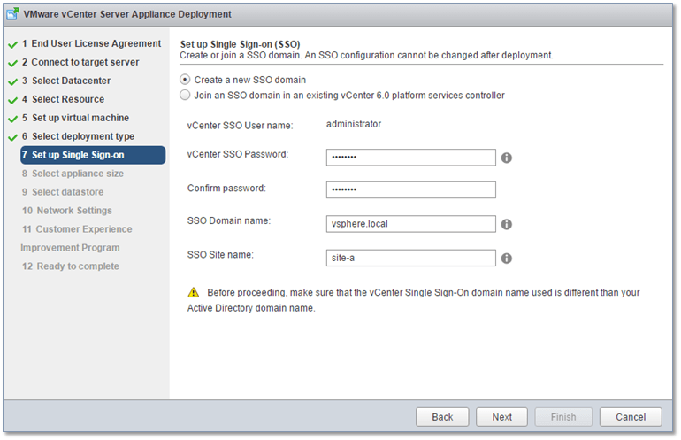 Figure 9 - Setting up SSO on the PSC