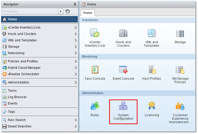 Figure 18 - Selecting System Configuration from the Home screen