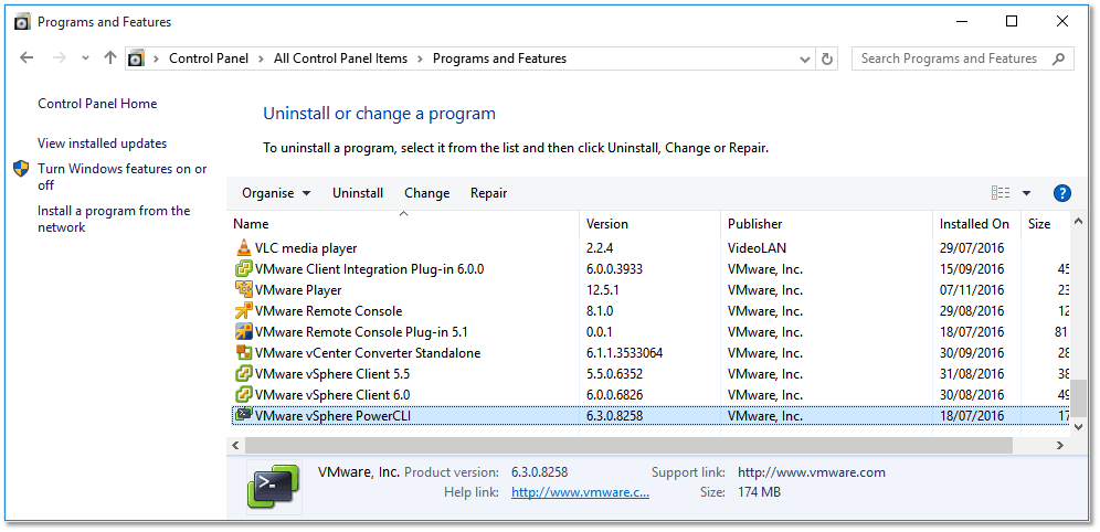 Figure 1 - Verifying the currently installed version of PowerCLI