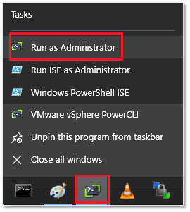 Figure 2 - PowerCLI icon on the Windows taskbar