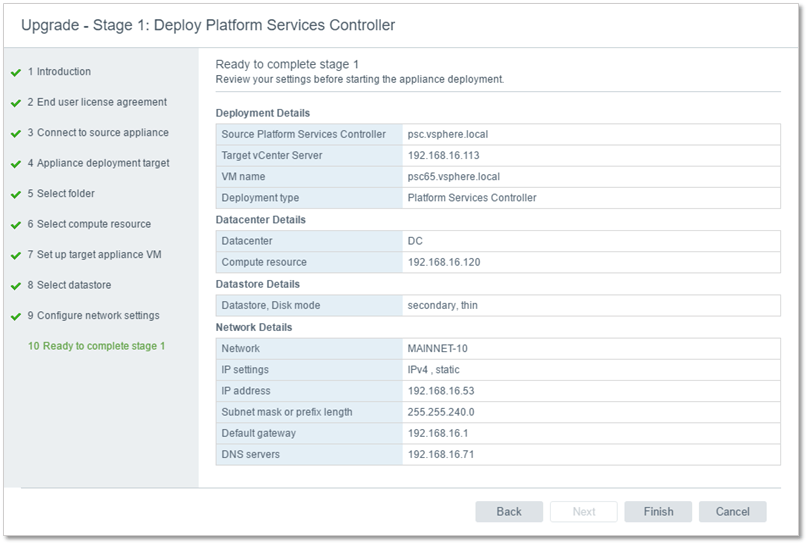 Figure 14 - Reviewing the installation settings