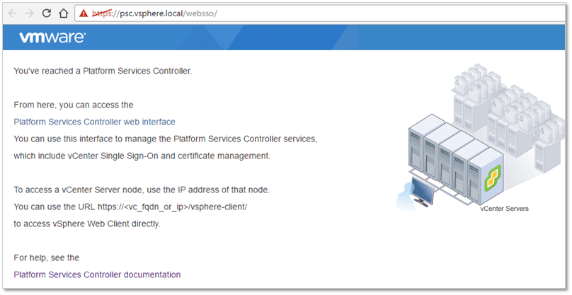 Figure 20 - PSC SSO landing page