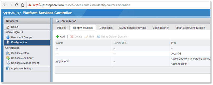 Figure 21 - Logging in to the PSC