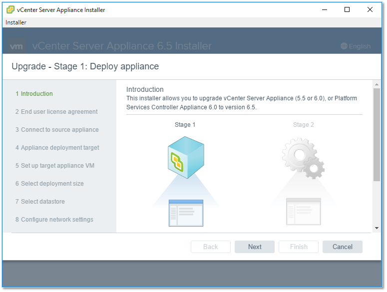 Figure 3 - The VCSA installer intro screen