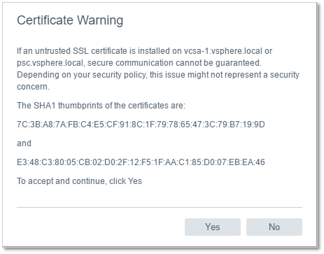 Figure 6 - Accepting the SSL certificate warning