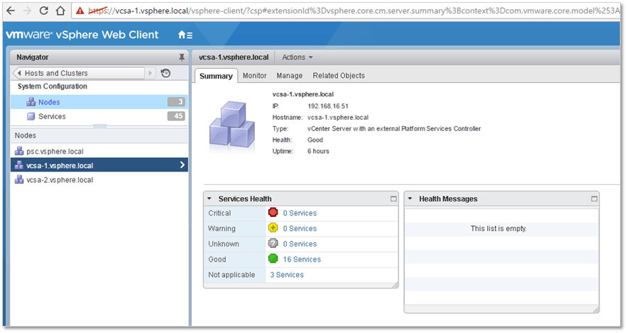 Figure 22 - Verifying that all services are marked as healthy