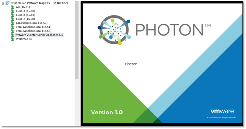 Figure 2 - The new Photon OS splash screen
