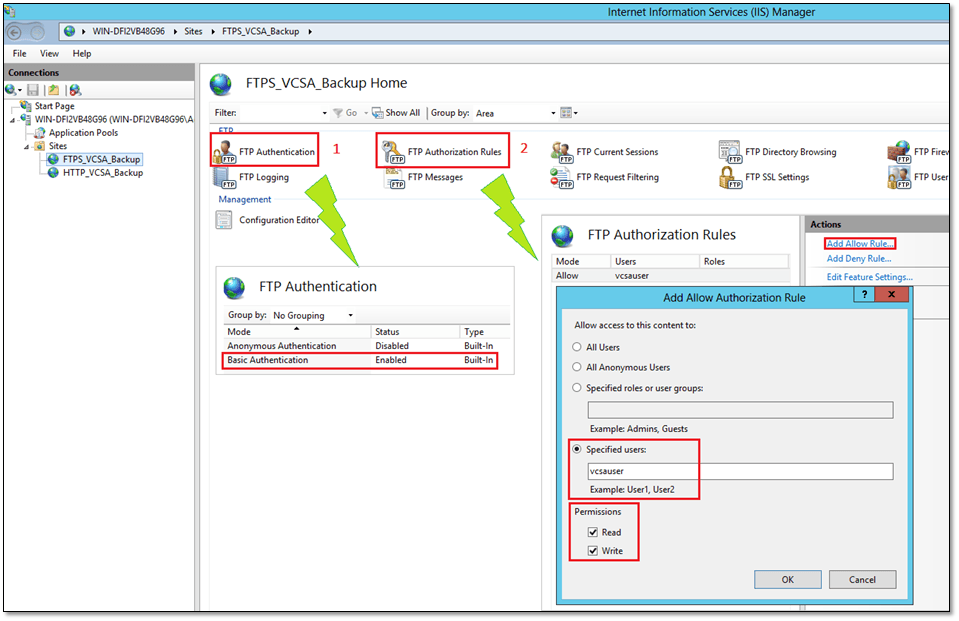 Figure 10 - Tweaking the FTP site's settings at a later stage