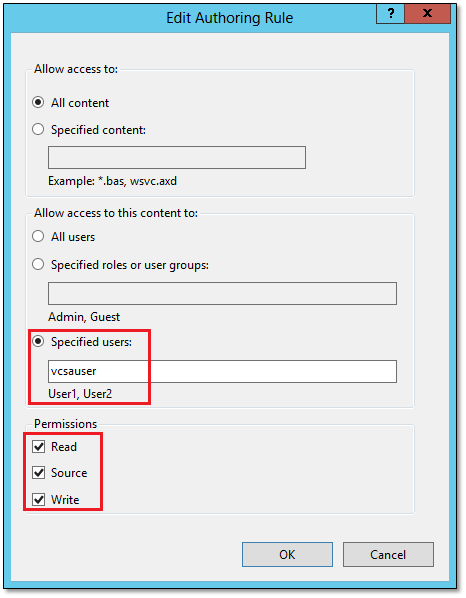 Figure 9b - Granting WebDAV authoring permissions to a specific user