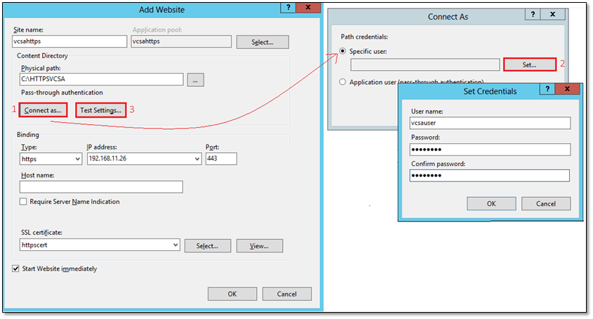 Figure 3 - Setting up an https website in IIS