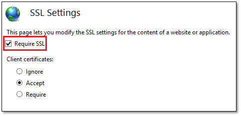 Figure 8 - Enabling SSL for the website