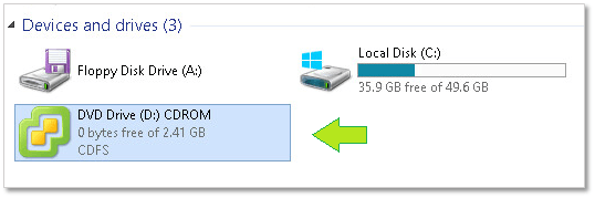 Figure 4 - The mounted ISO image in Windows Explorer