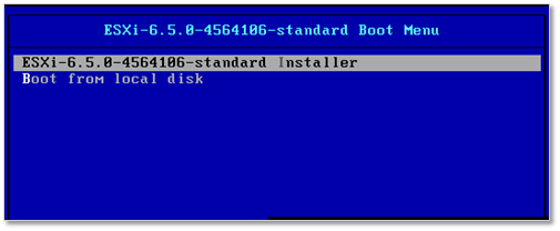 Figure 6 - Landing screen for the ESX 6.5 installer