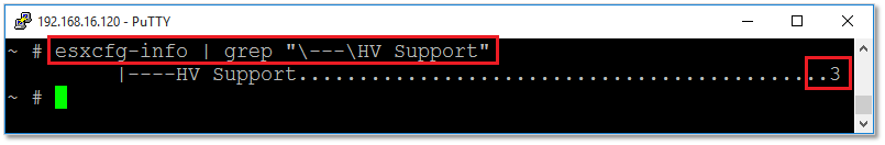Figure 11 - Using esxcfg-info to verify VT-x support