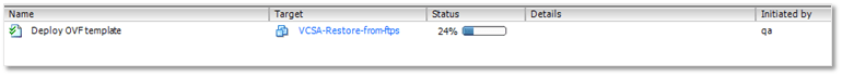 Figure 13 - Deployment monitoring in vSphere client