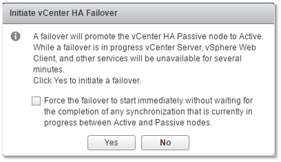 Figure 13 - Initiating a manual failover