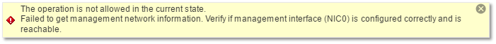 Figure 16 - Error message presumably given on account of cloning a vCSA restored from backup