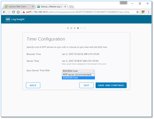 Figure B6 - Configuring a time source