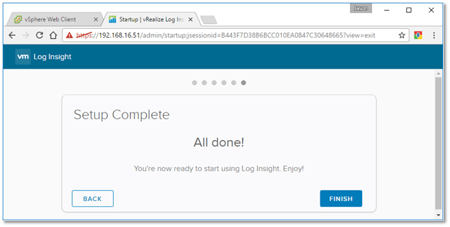 Figure B8 - Configuration successfully completed