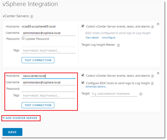 Figure C3 - Integration additional vCenter Servers