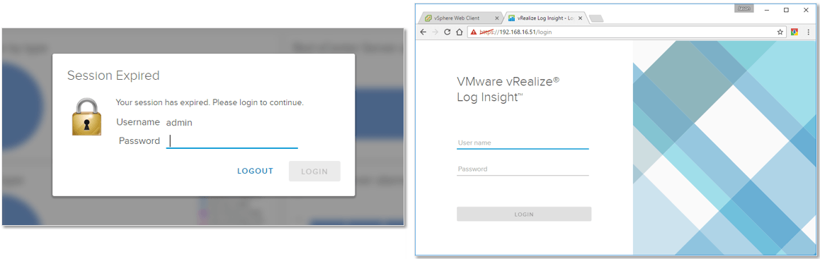 Figure C5 - Logging in after a session timeout or afresh