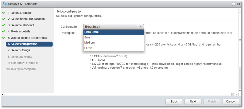 Figure 8 - Sizing a Log Insight deployment