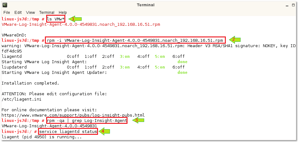 Figure 2 - Installing the Linux agent on SUSE