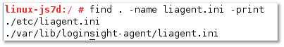 Figure 3 - Linux agent configuration file path on SUSE