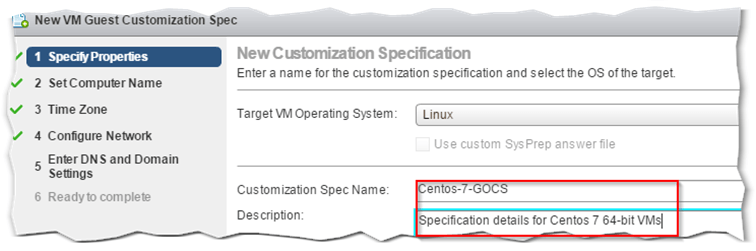 Figure 13 - GOSC - Properties Screen