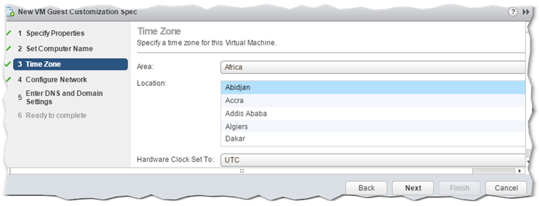 Figure 15 - GOSC - Time Zone screen