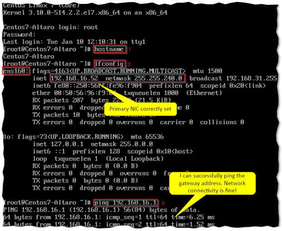 Figure 6 - Verifying if the GOSC settings have been applied