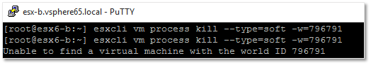 Killing a VM using its World ID