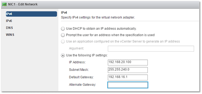 GOSC - Configuring IPv4 settings