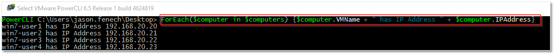 Figure 4 - Using a loop to retrieve key values from a hash table