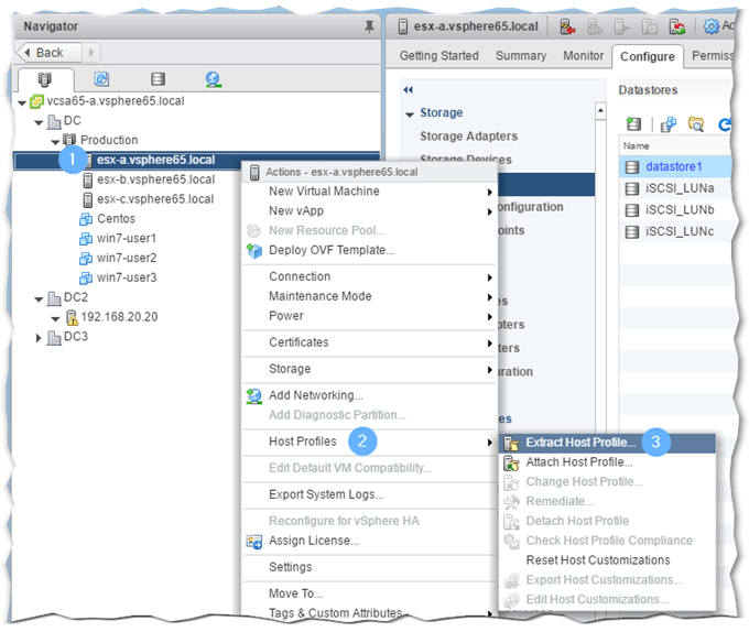 Figure 1 - Extracting a host profile from a reference host