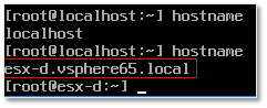 Figure 17 - Verifying that the ESXi hostname change took place