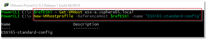 Figure 2 - Extracting a host profile using PowerCLI
