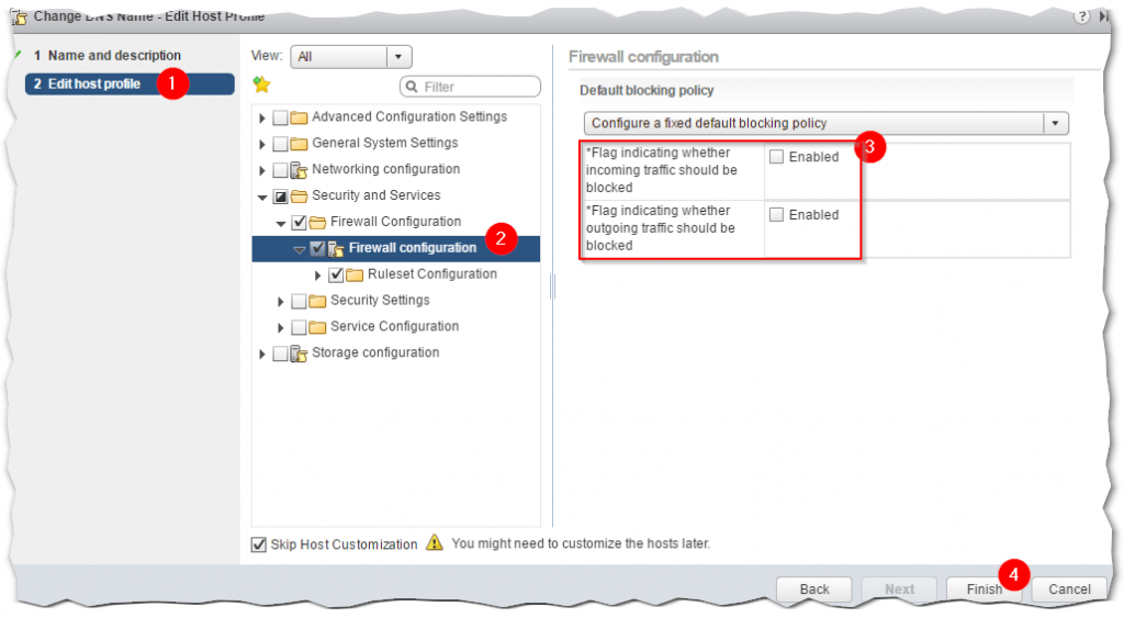 Figure 6 - Changing the ESXi firewall behavior using a host profile