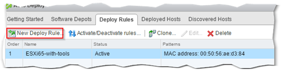 Figure 15 - Creating a new Auto Deploy Rule