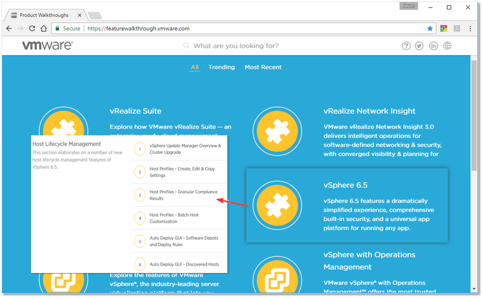 VMware Product Walkthroughs