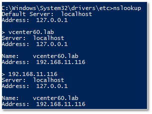 Using nslookup from a command prompt to verify correct DNS resolution