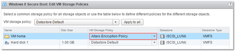 Figure 12 - Excluding a VM's hard disks from being encrypted