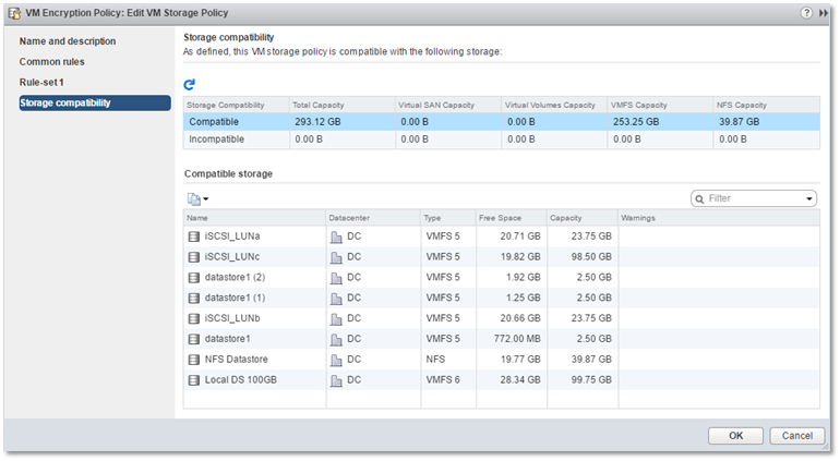 Figure 9 - Managing a VM Encryption Policy in vSphere Web Client