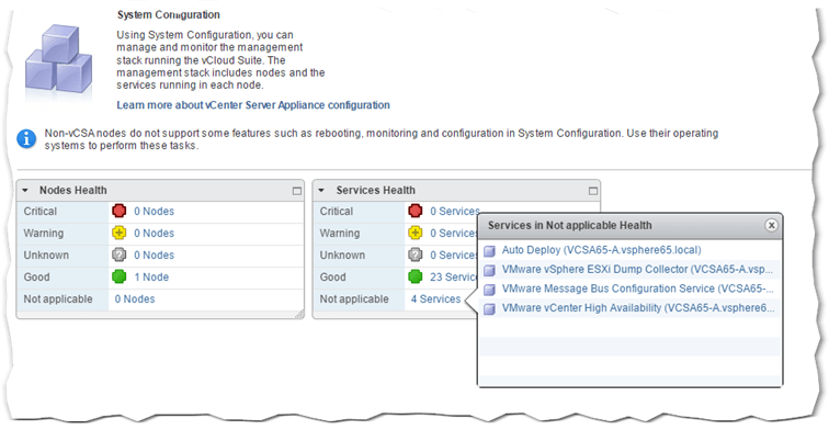 Figure 7 - Health status of vCenter Service in vSphere Web Client