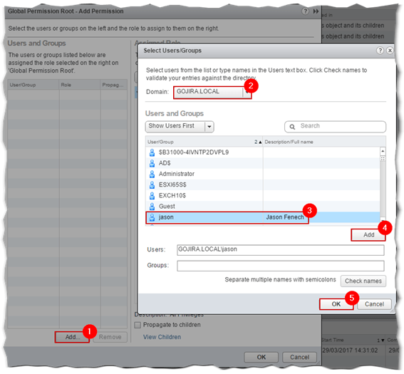 Figure 13 - Select the AD resource to add to the Global Permission list