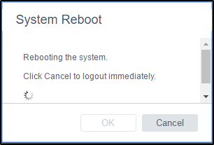 Rebooting the appliance after updating