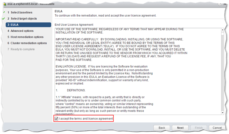 Figure 14 - Remediation Step 3 - Accept the End User License Agreement