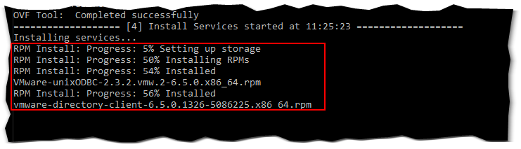 Figure 5b - Deploying a vCSA from the command line