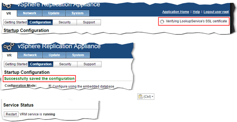 Successfully registering a vSphere Replication Appliance with vCenter Server