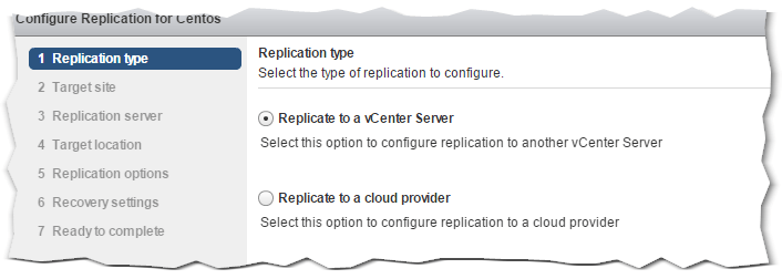 vSphere Replication type